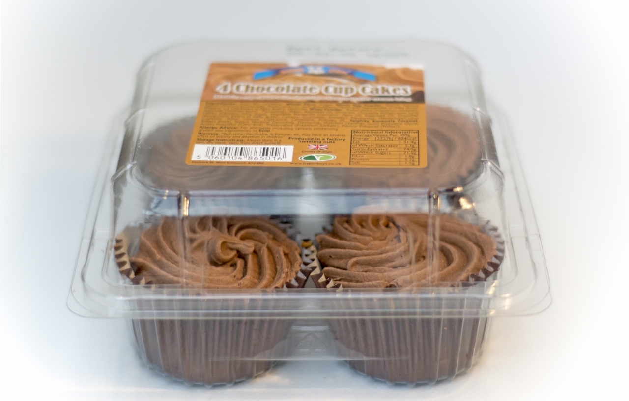 Baker Boys 4 Chocolate Cup Cakes (Feb 23 - Jan 24) RRP £1.59 CLEARANCE XL 89p or 2 for £1.50